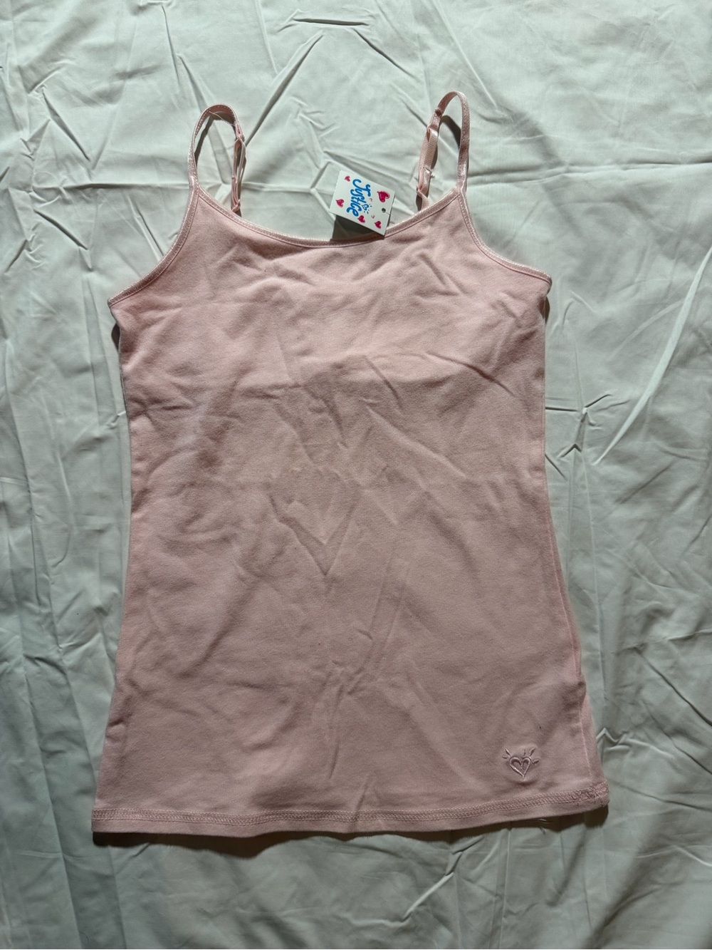Justice Girls Cami Tank Top Fitted Light Pink Size 8